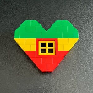 Dee and Ricky LEGO Heart Brooch Pin
